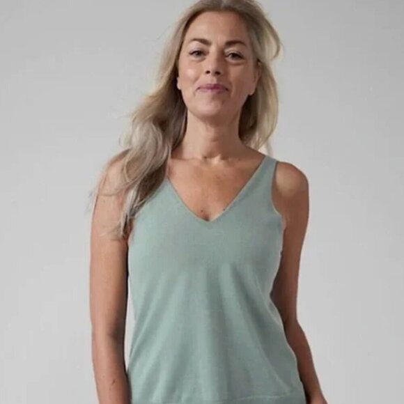 ATHLETA Daydream Sleep Sweater Tank Minimalistic Gray/Green NWOT Size 1X - Picture 1 of 9